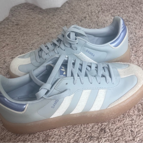 adidas Shoes - Adidas Samba Light Blue Sneakers